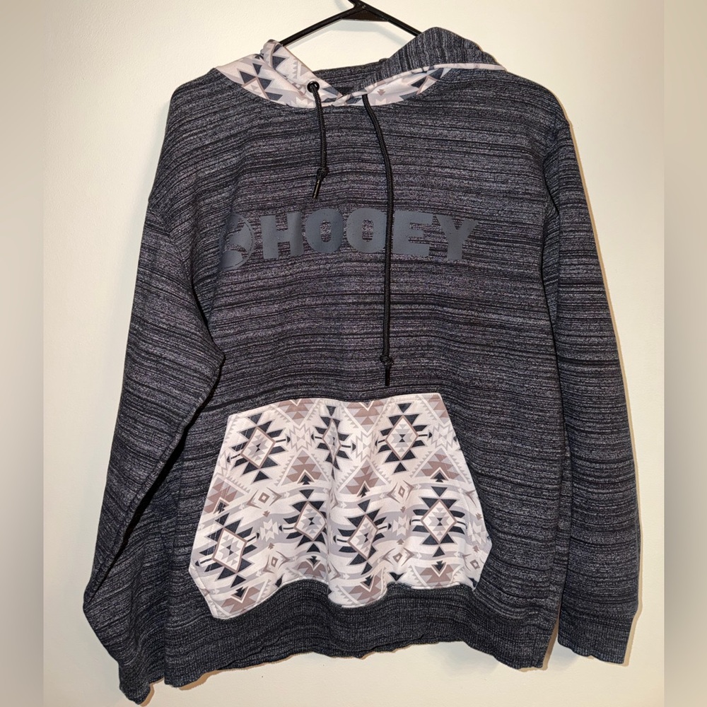 Hooey Charcoal Aztec Women's Hoodie size Large